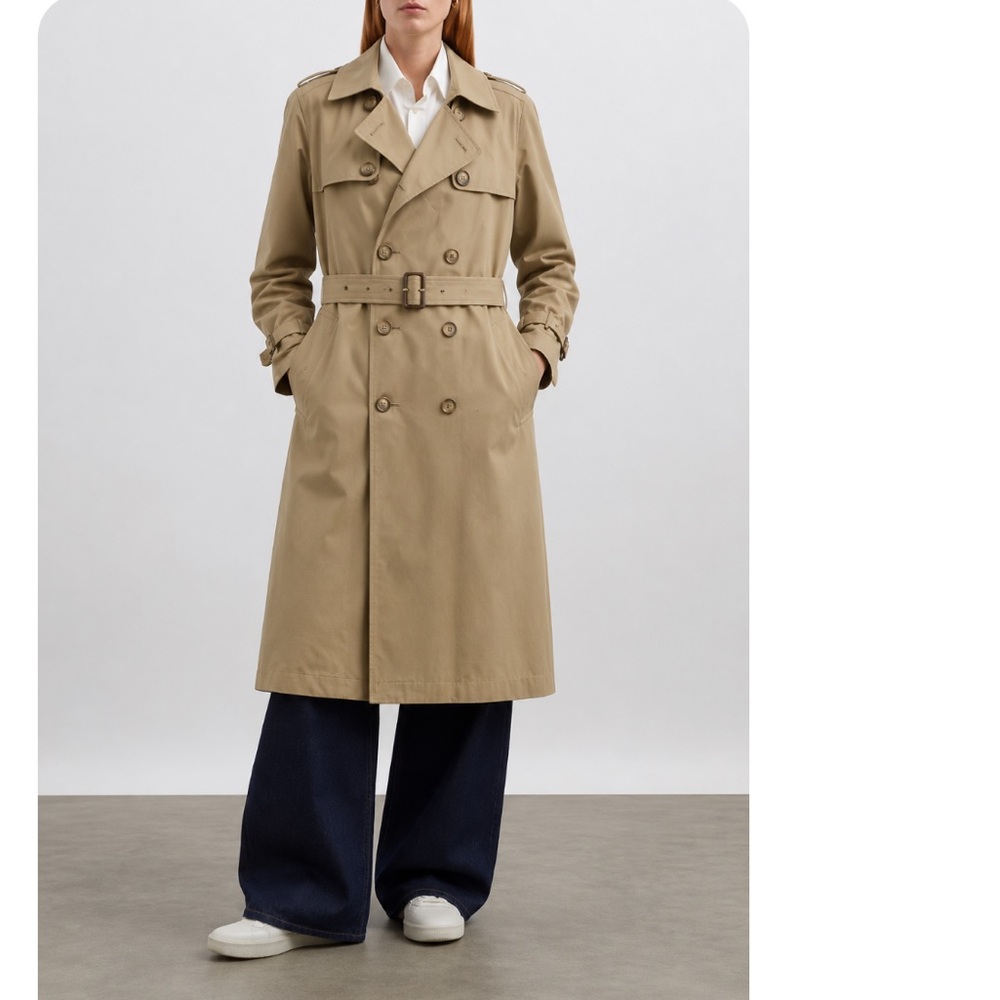 A.P.C. Trench coat leather buckles sz 38 4 6 APC